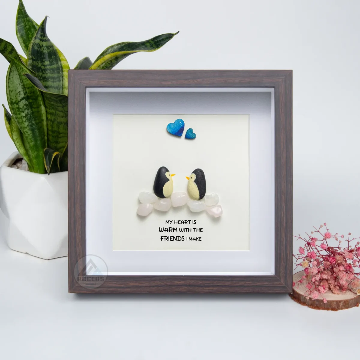 You Are My Penguin Gift, Penguin Love Pebble Art | Penguin Art For Boyfriend, Girlfriend, Husband, Wife Romantic Gift Unique - Image 5