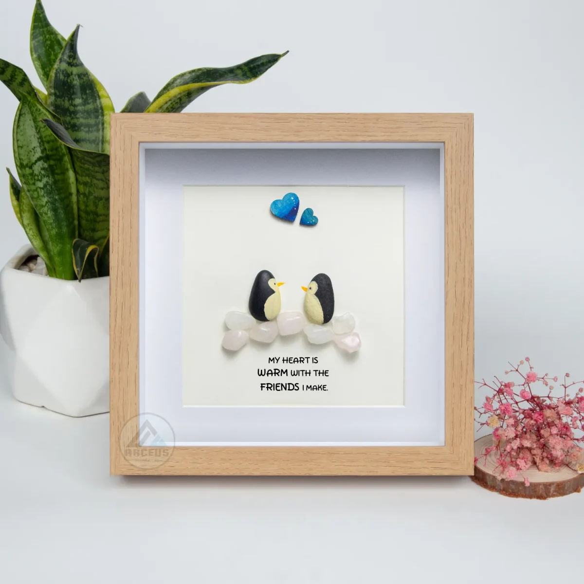 You Are My Penguin Gift, Penguin Love Pebble Art | Penguin Art For Boyfriend, Girlfriend, Husband, Wife Romantic Gift Unique - Image 1
