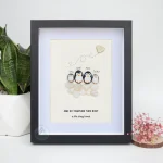 Personalized Penguin Family Pebble Art, Customized Pebble Art, Best Home Gifts, Pebble Art Gift, Pebble Art Family Love, Pebble Art - Image 7