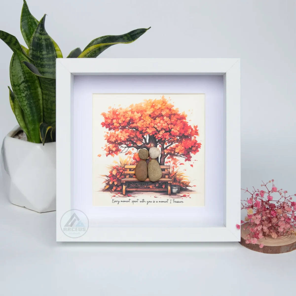 Personalized Couple Pebble Art, Wedding Gift for Couple, Anniversary Gift For Girlfriend / Wife / Husband, Pebble Painting, Pebble Art Gift - Image 2