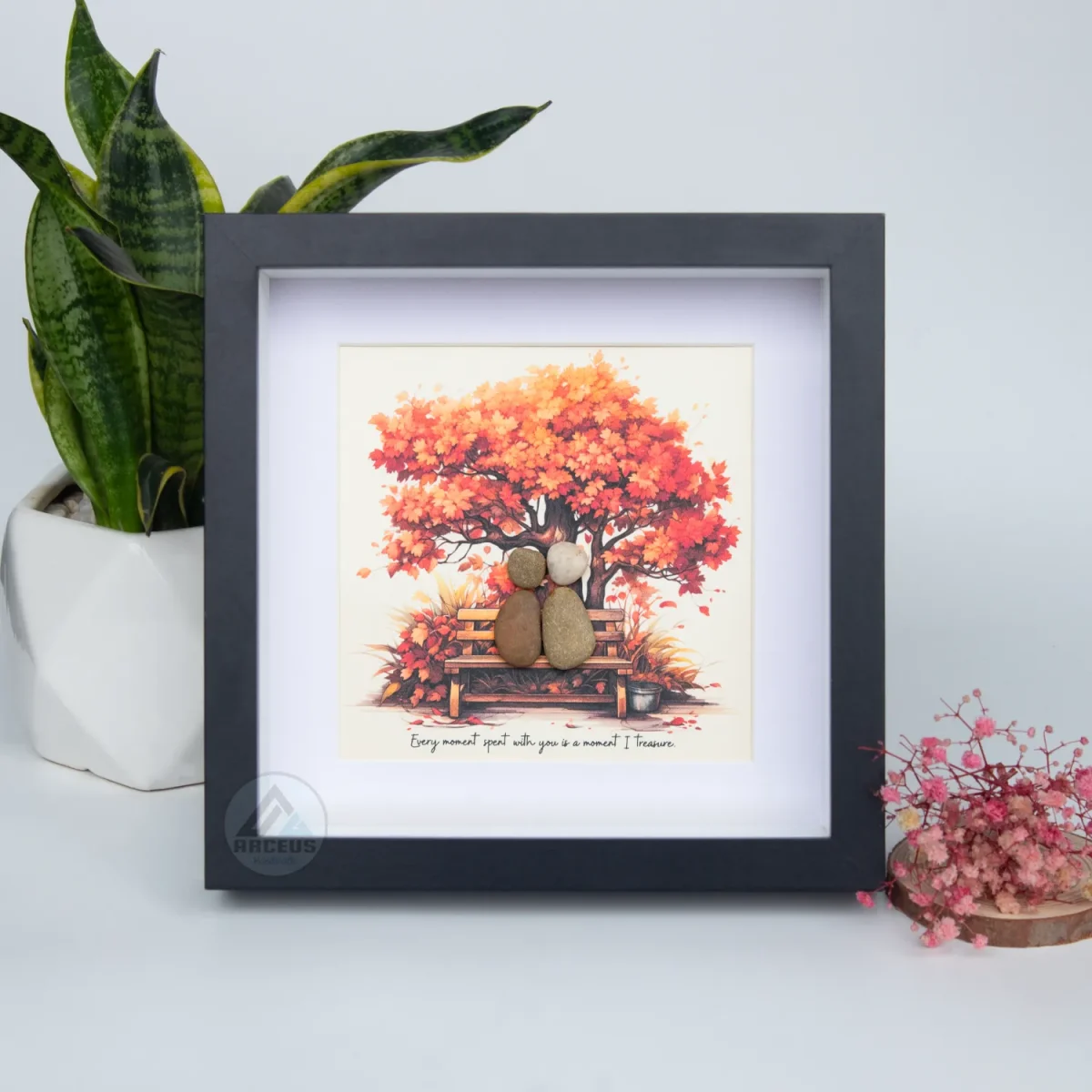 Personalized Couple Pebble Art, Wedding Gift for Couple, Anniversary Gift For Girlfriend / Wife / Husband, Pebble Painting, Pebble Art Gift - Image 6