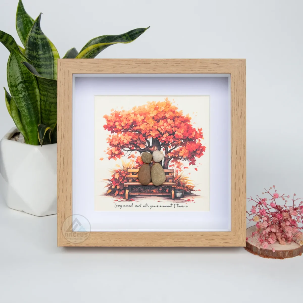 XNJPG AMZ00394-06 Personalized Couple Pebble Art, Wedding Gift for Couple, Anniversary Gift For Girlfriend / Wife / Husband, Pebble Painting, Pebble Art Gift - Image 1