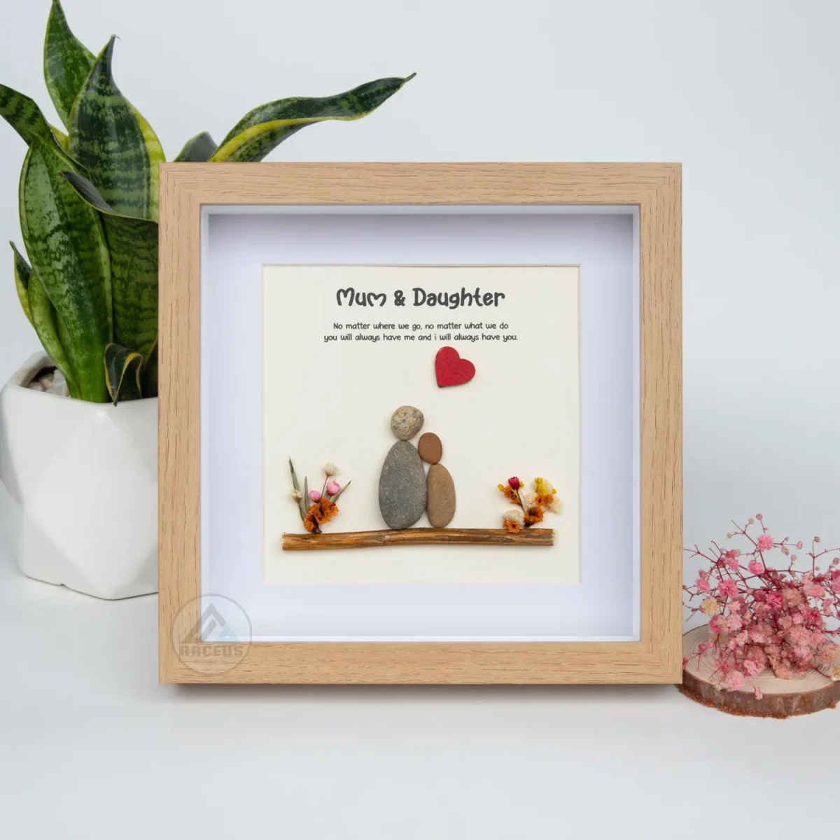 Personalized Mother's Day Gift, Mom Pebble Art, Gift For Mother Day, Mom Pebble Art, Pebble Art Gift For Mom From Daughter, Pebble Painting - Image 1