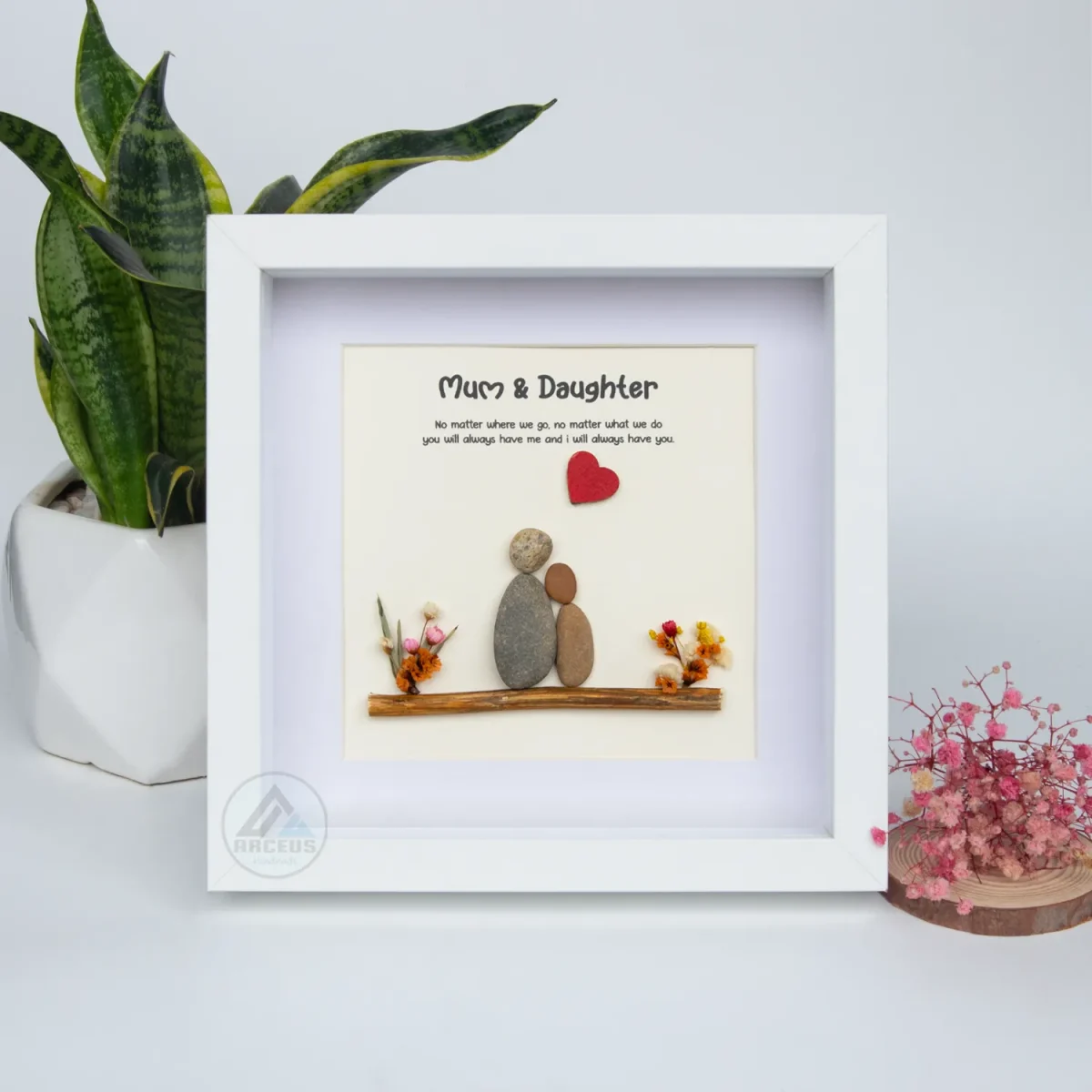 Personalized Mother's Day Gift, Mom Pebble Art, Gift For Mother Day, Mom Pebble Art, Pebble Art Gift For Mom From Daughter, Pebble Painting - Image 7