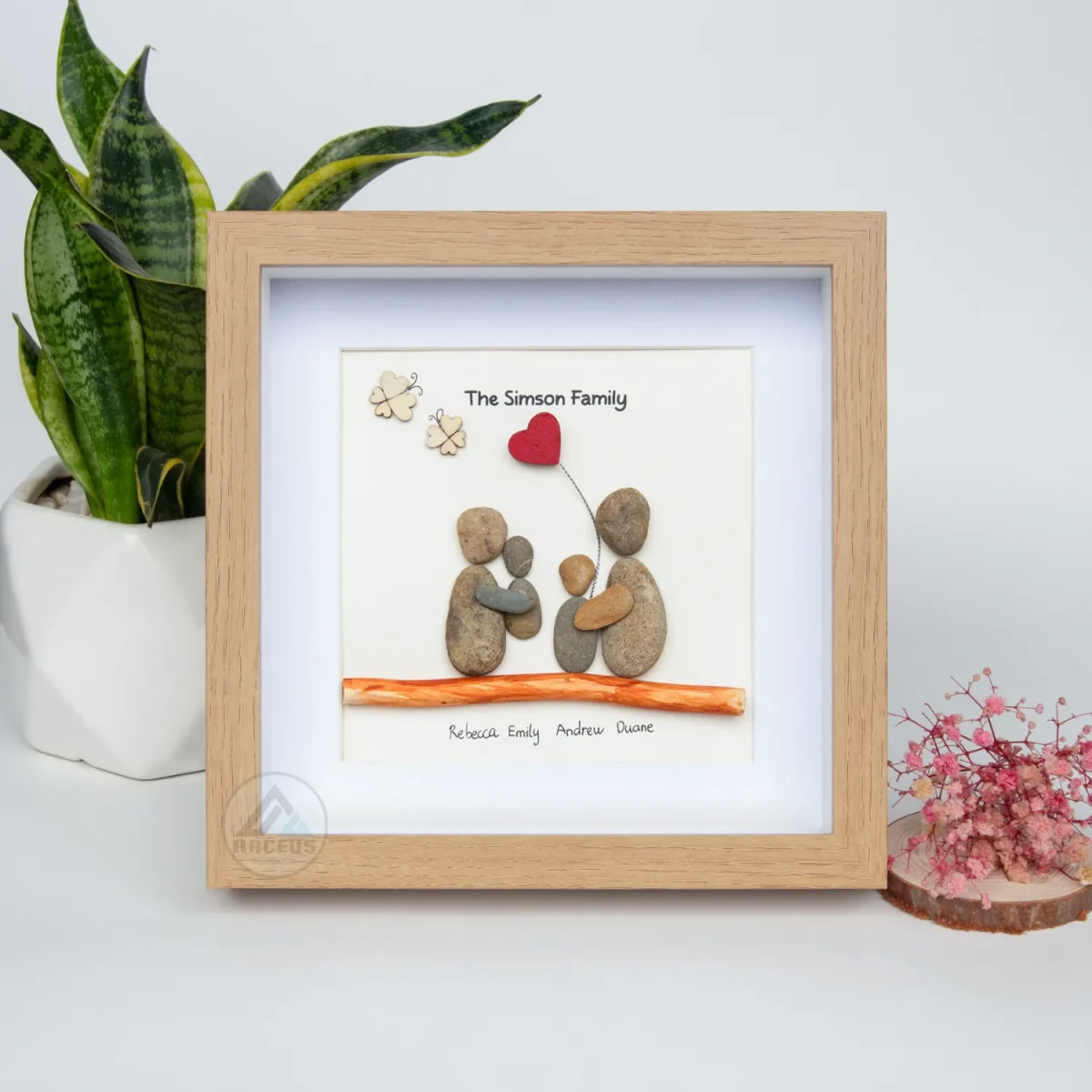 Personalized New Baby Gift, New Baby Pebble Art Gift, New Mum Pebble Picture, Newborn Gift, Christening Gift, Baby Shower Gift, Baby Pebble - Image 1