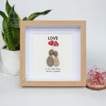 Personalized Couple Pebble Art, Wedding Gift for Couple, Anniversary Gift For Girlfriend / Wife / Husband, Pebble Painting, Pebble Art Gift