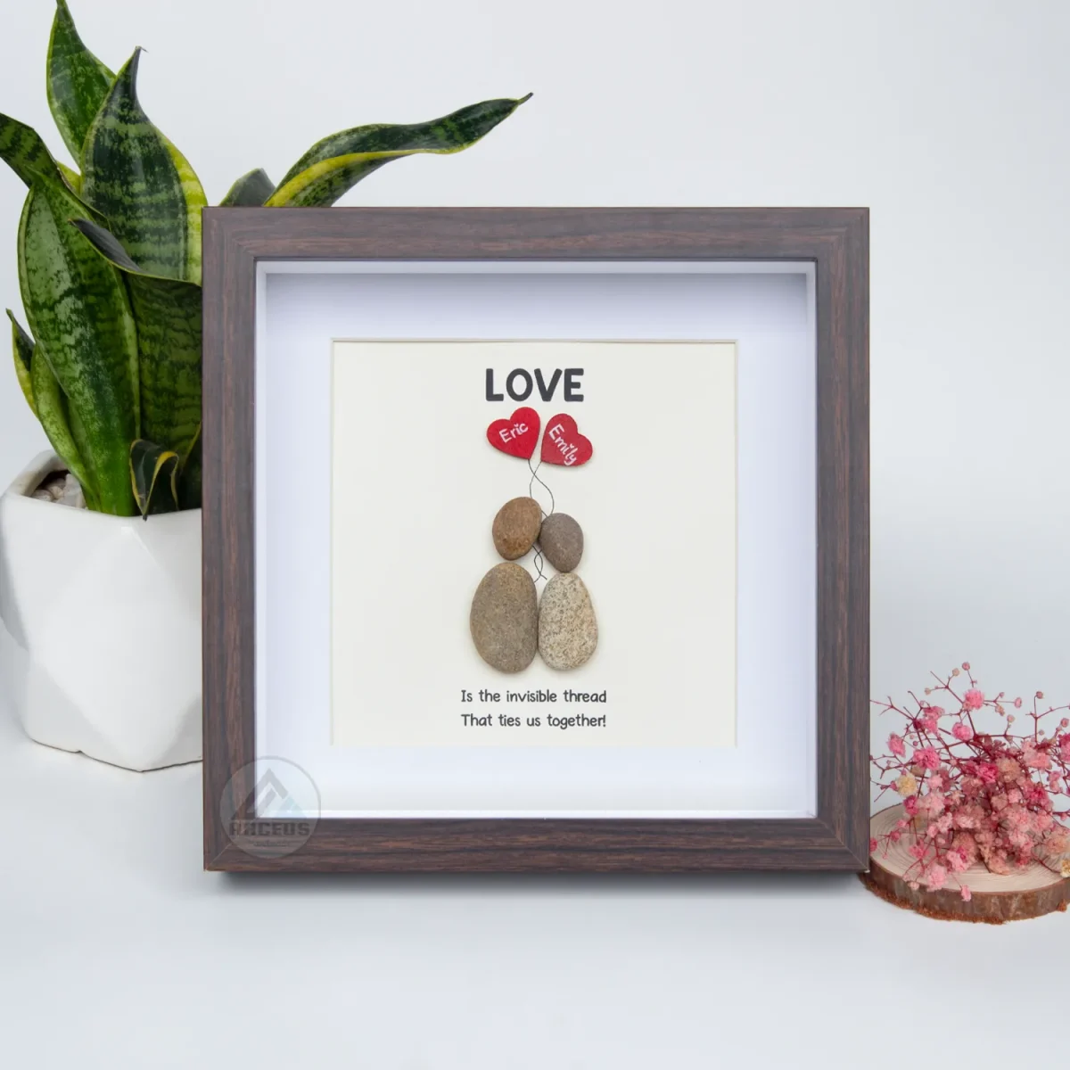 Personalized Couple Pebble Art, Wedding Gift for Couple, Anniversary Gift For Girlfriend / Wife / Husband, Pebble Painting, Pebble Art Gift - Image 7