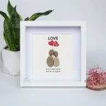Personalized Couple Pebble Art, Wedding Gift for Couple, Anniversary Gift For Girlfriend / Wife / Husband, Pebble Painting, Pebble Art Gift - Image 5