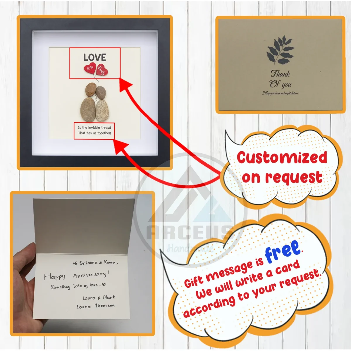 Personalized Couple Pebble Art, Wedding Gift for Couple, Anniversary Gift For Girlfriend / Wife / Husband, Pebble Painting, Pebble Art Gift - Image 3