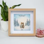 Personalized Christmas Couple Pebble Art, Best Friend Pebble Frame,Pebble Art Gift Bestie, Birthday, Wedding,  First Couple Anniversary Gift