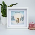 Personalized Christmas Couple Pebble Art, Best Friend Pebble Frame,Pebble Art Gift Bestie, Birthday, Wedding,  First Couple Anniversary Gift - Image 7
