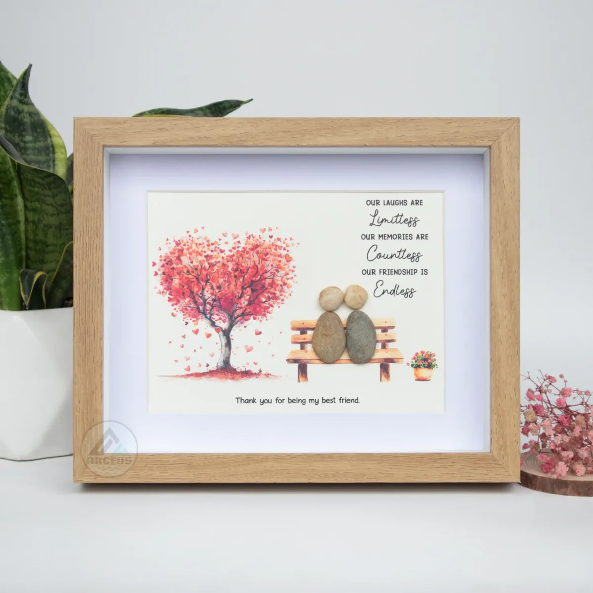 Personalized Best Friend Pebble Art, Birthday Gifts, Gifts For Best Friends, Friends Female, Best Friend Pebble Art, Pebble Art Gift - Image 1