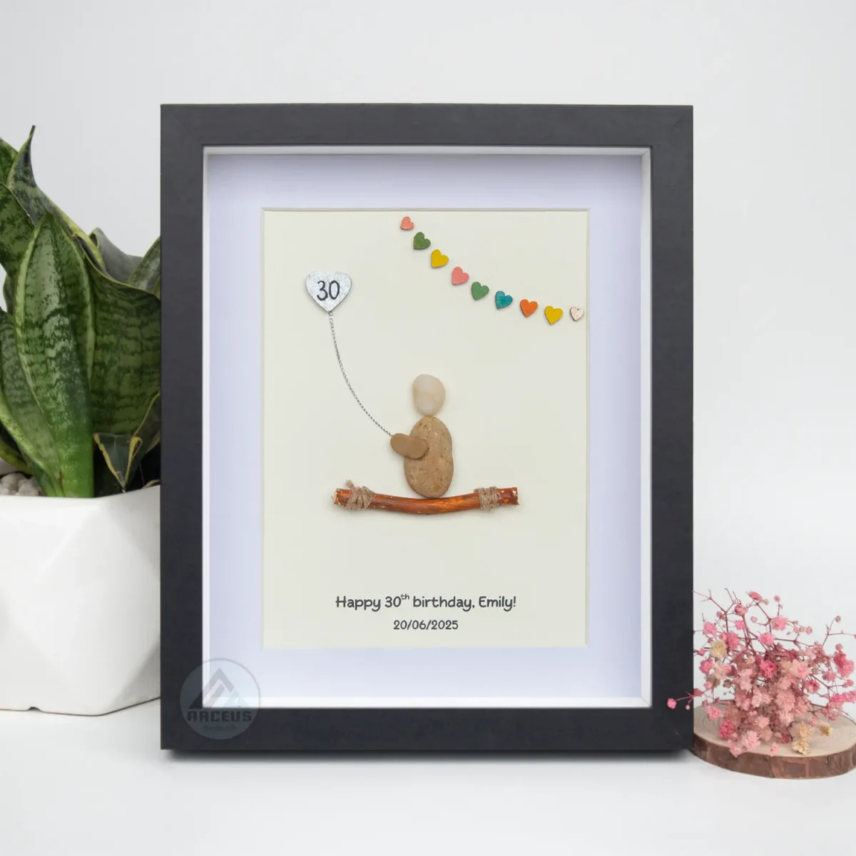 Personalized Happy Birthday Pebble Picture, Best Friend Gifts, Birthday Framed Pebble Picture, Birthday Friend Gift, Birthday Pebble Art - Image 5