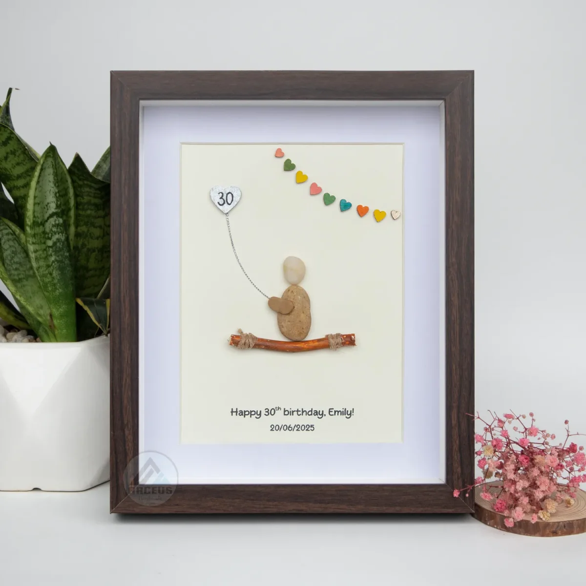 Personalized Happy Birthday Pebble Picture, Best Friend Gifts, Birthday Framed Pebble Picture, Birthday Friend Gift, Birthday Pebble Art - Image 7