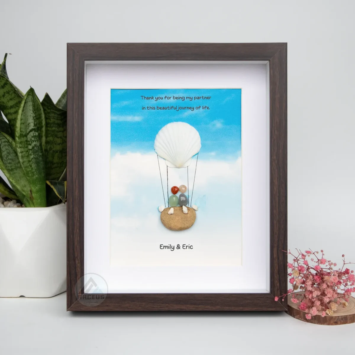 Personalized Couple Pebble Art, Wedding Gift for Couple, Anniversary Gift For Girlfriend / Wife / Husband, Pebble Painting, Pebble Art Gift - Image 7