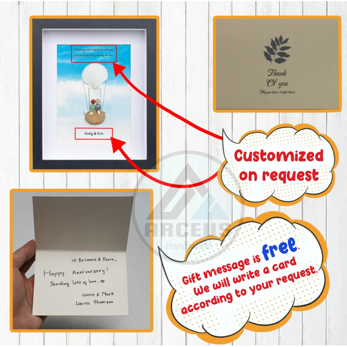 Personalized Couple Pebble Art, Wedding Gift for Couple, Anniversary Gift For Girlfriend / Wife / Husband, Pebble Painting, Pebble Art Gift - Image 3