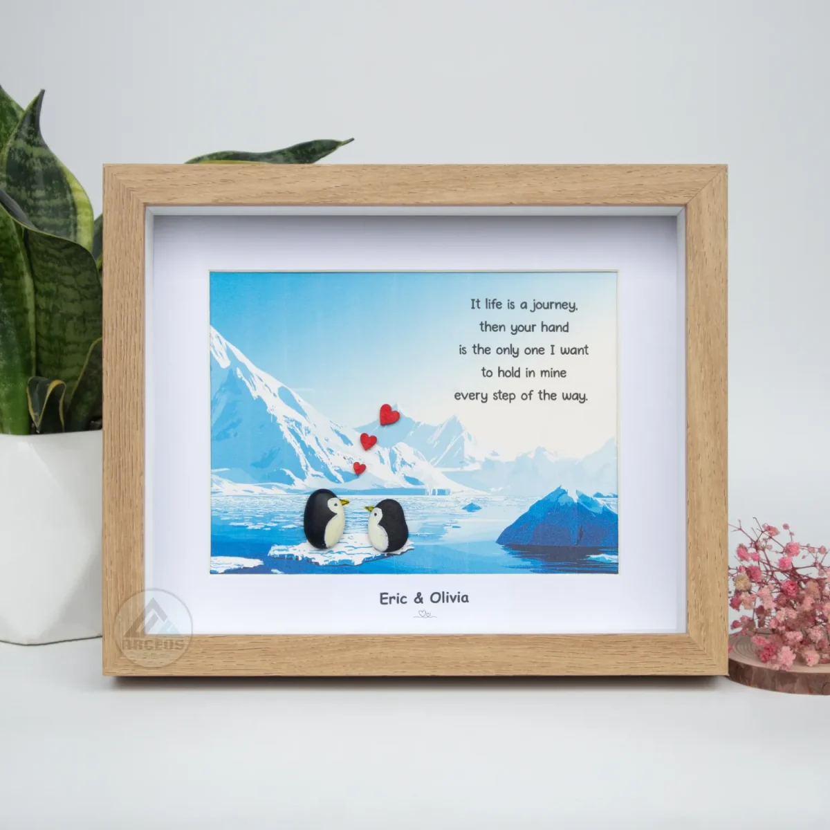 XNJPG AMZ00411-05 You Are My Penguin Gift, Penguin Love Pebble Art | Penguin Art For Boyfriend, Girlfriend, Husband, Wife Romantic Gift Unique - Image 1