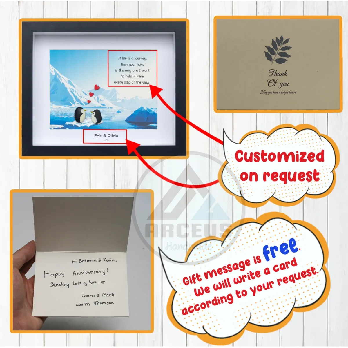 You Are My Penguin Gift, Penguin Love Pebble Art | Penguin Art For Boyfriend, Girlfriend, Husband, Wife Romantic Gift Unique - Image 3