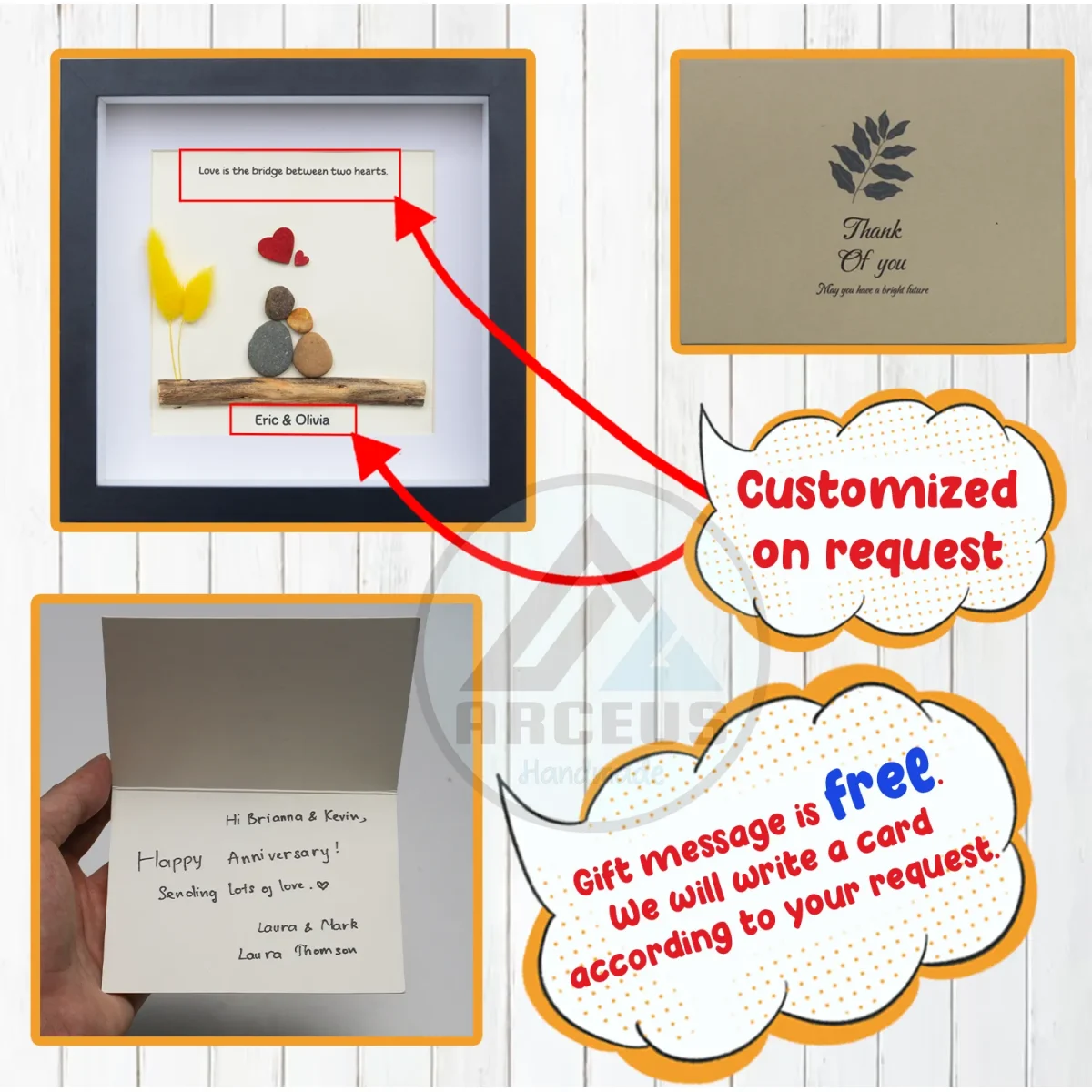 Personalized Couple Pebble Art, Wedding Gift for Couple, Anniversary Gift For Girlfriend / Wife / Husband, Pebble Painting, Pebble Art Gift - Image 3