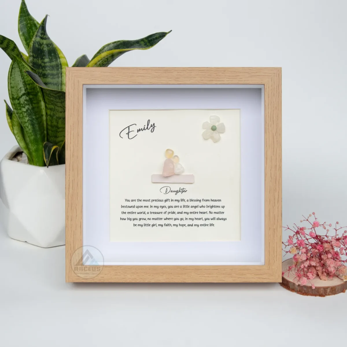 Personalized Mother's Day Gift, Mom Pebble Art, Gift For Mother Day, Mom Pebble Art, Pebble Art Gift For Mom From Daughter, Pebble Painting - Image 1