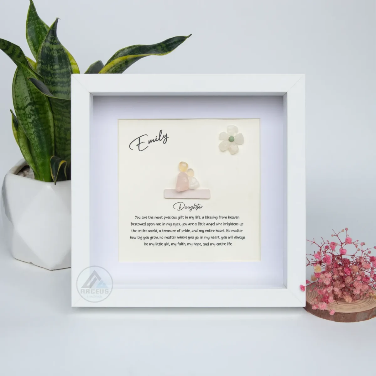 Personalized Mother's Day Gift, Mom Pebble Art, Gift For Mother Day, Mom Pebble Art, Pebble Art Gift For Mom From Daughter, Pebble Painting - Image 7