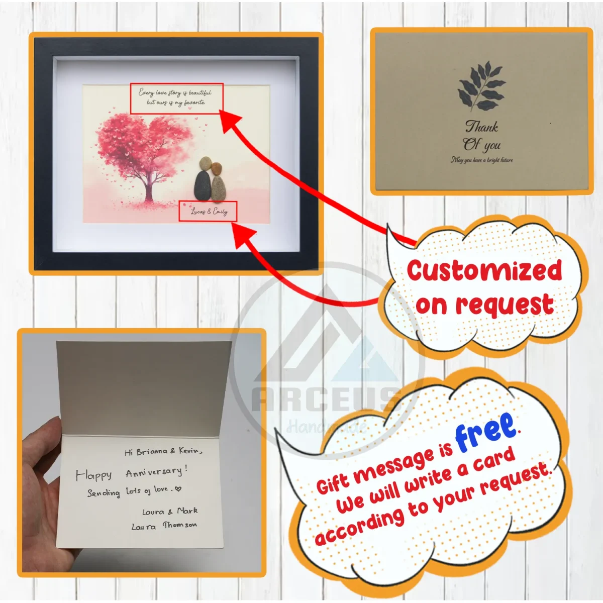 Personalized Couple Pebble Art, Wedding Gift for Couple, Anniversary Gift For Girlfriend / Wife / Husband, Pebble Painting, Pebble Art Gift - Image 3