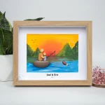 Personalized Fishing Pebble Art, Dad Fishing Framed Pebble Picture, Dad Birthday Gift, Father's Day Gifts, Gifts For Him - Image 6