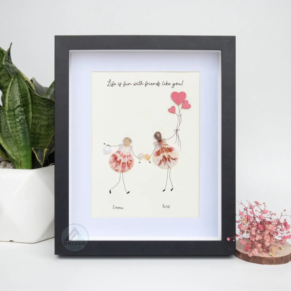 XNJPG AMZ00417-04 Personalized Best Friend Pebble Art, Birthday Gifts, Gifts For Best Friends, Friends Female, Best Friend Pebble Art, Pebble Art Gift - Image 1