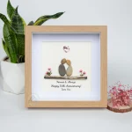 Personalized Couple Pebble Art, Wedding Gift for Couple, Anniversary Gift For Girlfriend / Wife / Husband, Pebble Painting, Pebble Art Gift