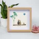 Personalized Couple Pebble Art, Wedding Gift for Couple, Anniversary Gift For Girlfriend / Wife / Husband, Pebble Painting, Pebble Art Gift