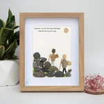 Hiking Couple Pebble Art, Hiking Rock Climbing Pebble Art, Personalized Rock Art Gift for Hikers, Custom Hiking Wall Art, Gift for Hikers