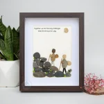 Hiking Couple Pebble Art, Hiking Rock Climbing Pebble Art, Personalized Rock Art Gift for Hikers, Custom Hiking Wall Art, Gift for Hikers - Image 7