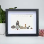 Personalized Couple and Dog Pebble Art, Gift for Wedding Anniversary, Gift for Couple, Love Pebble Art Gift, Pebble Painting - Image 5