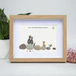 Personalized Couple and Dog Pebble Art, Gift for Wedding Anniversary, Gift for Couple, Love Pebble Art Gift, Pebble Painting