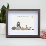 Personalized Couple and Dog Pebble Art, Gift for Wedding Anniversary, Gift for Couple, Love Pebble Art Gift, Pebble Painting - Image 7