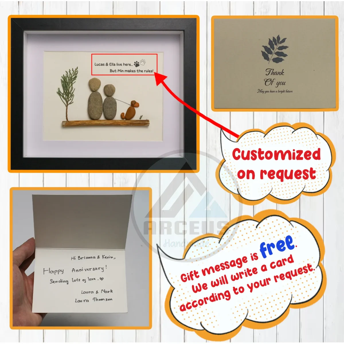 Personalized Couple With Dog Pebble Art, Wedding Anniversary Pebble Art, Pebble Art For Valentine Gifts, Gift for Couple, Wedding Gifts - Image 3