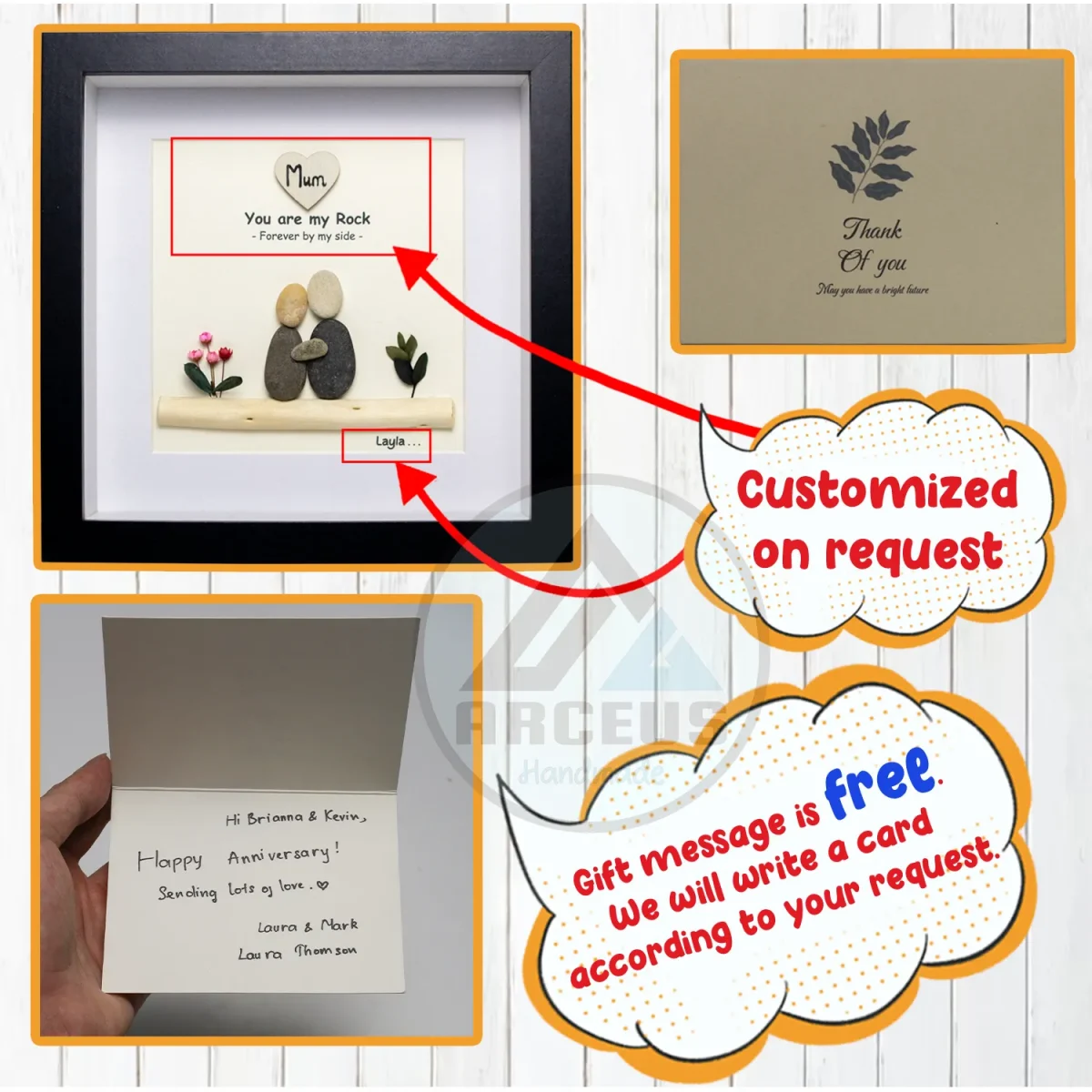 Personalized Mother's Day Gift, Mom Pebble Art, Gift For Mother Day, Mom Pebble Art, Pebble Art Gift For Mom From Daughter, Pebble Painting - Image 3