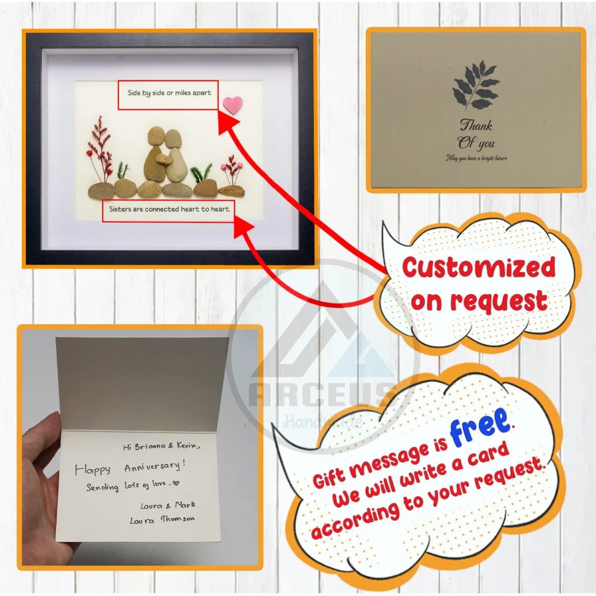 Personalized Sister Pebble Picture - Sister Pebble Pictures - Sister Gift - Birthday Gift For Sister - Personalized Gifts For Sisters - Image 3