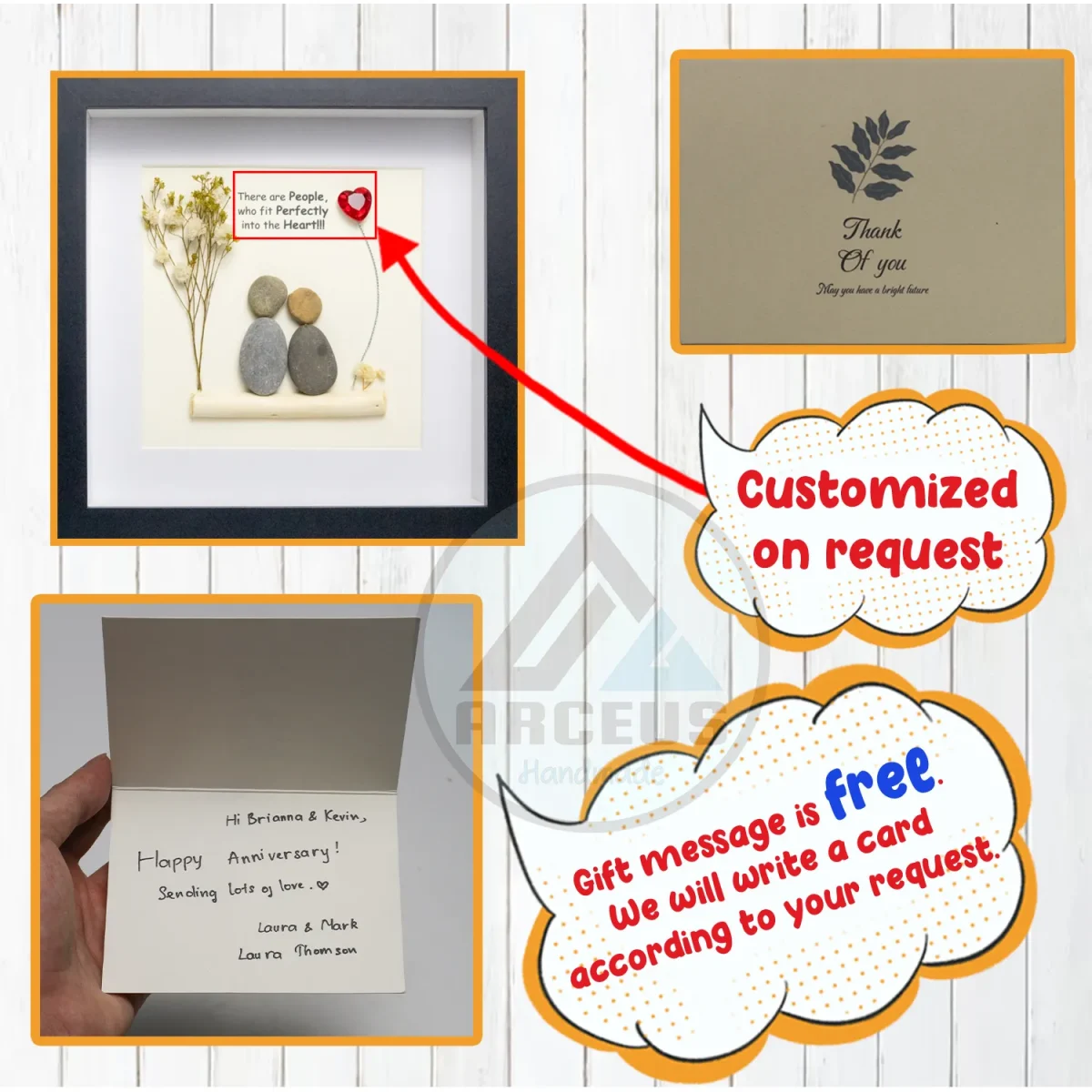 Personalized Couple Pebble Art, Wedding Gift for Couple, Anniversary Gift For Girlfriend / Wife / Husband, Pebble Painting, Pebble Art Gift - Image 3