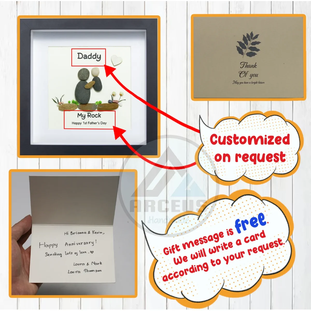 Personalized Family Pebble Art, Family Portrait with Pet Pebble Art, Stone art, Family wall art, Pebble Art Gifts, Heartwarming Gift Idea - Image 3