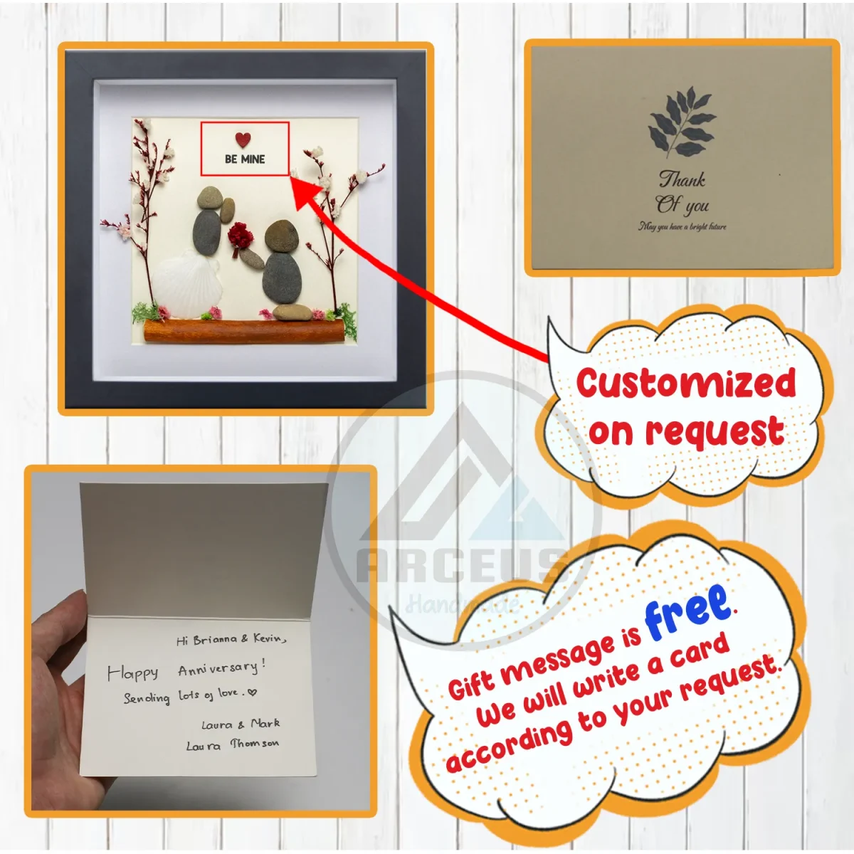 Personalized Couple Pebble Art, Wedding Gift for Couple, Anniversary Gift For Girlfriend / Wife / Husband, Pebble Painting, Pebble Art Gift - Image 3