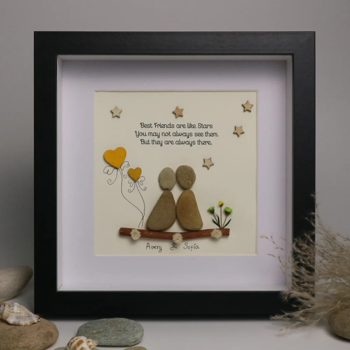 Personalized Best Friend Pebble Art, Birthday Gifts, Gifts For Best Friends, Friends Female, Best Friend Pebble Art, Pebble Art Gift - Image 4